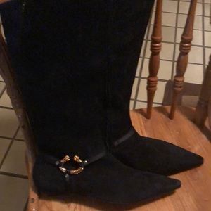 J. VINCENT BLACK FAUX SUEDE KNEE HIGH BOOTS SZ. 8M